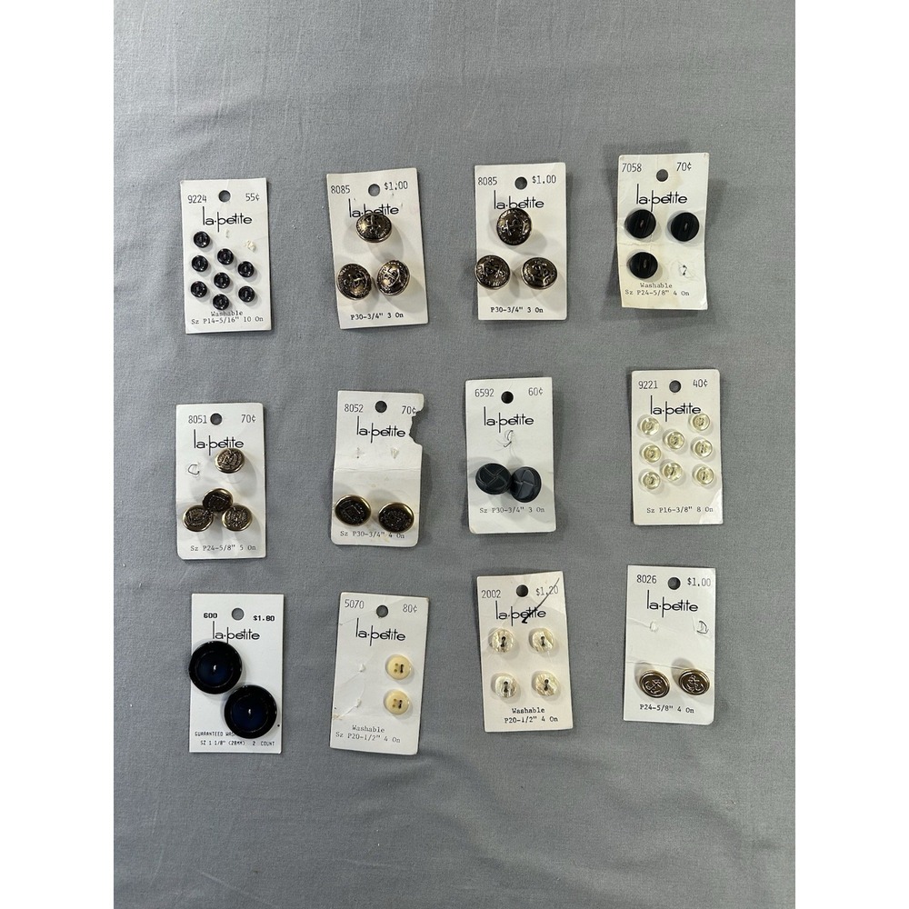 Vintage La Petite Button Collection Nautical Sailor Classic New Old Stock 12